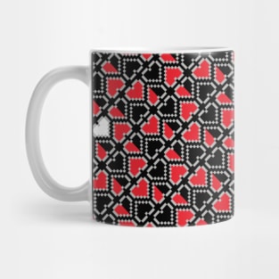 8bit videogame hearts pattern Mug